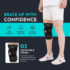 CUREWRAP Adjustable NEOPRENE HINGED KNEE BRACE UNIVERSAL SIZE (14.8" 24.4") for Men & Women| Knee Support Pain Relief, ACL, Meniscus, Ligament Tear, Arthritis, Post-Surgery, Injury & Sports Recovery | 12.5 INCH Long Knee Stabilizers