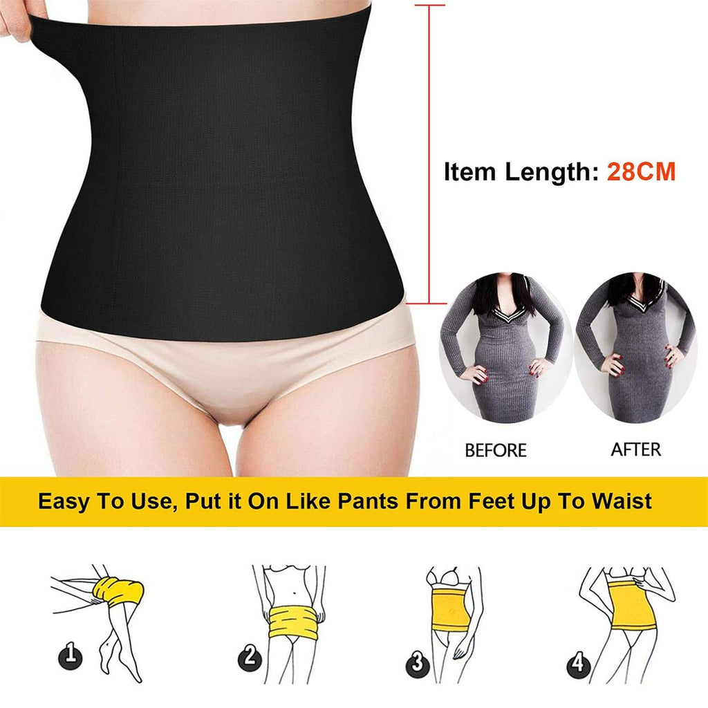 BRABIC Seamless Postpartum Belly Band Wrap Underwear, C-section Recovery Belt Binder Slimming Shapewear for Women, Black, Medium
