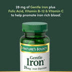 Nature's Bounty Gentle Iron 28 mg Capsules, 90 Count
