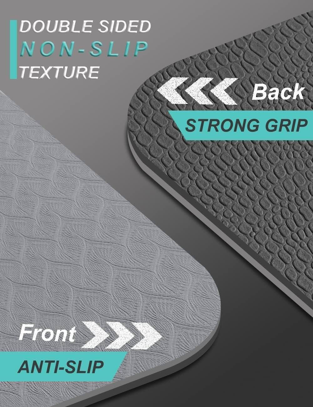 Yoga Mat Double-Sided Non Slip, 72'' x 32'' x 7mm - Extra Wide & Thick Yoga Mat for Women Men Kids, Professional TPE Yoga Mats for Home Workout, Yoga, Pilates and Floor Exercise, with Carrier Strap