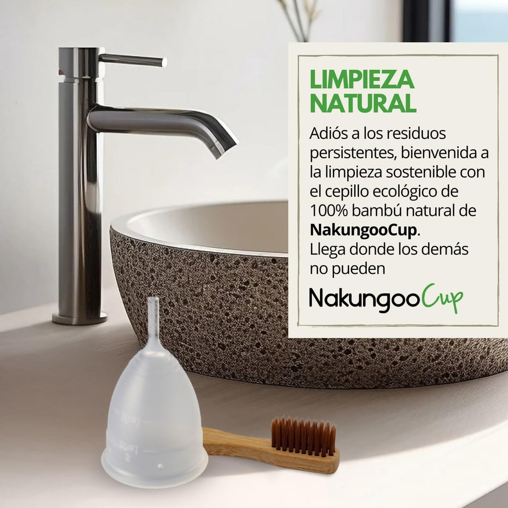 Nakungoo Menstrual Cup Soft 100% Certified Medical Silicone, Hypoallergenic, Reusable, Eco-Friendly for Abundant Flow | Starter Kit 2 Sizes (S and L) with Sterilizer Cup, Bag and Brush