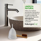 Nakungoo Menstrual Cup Soft 100% Certified Medical Silicone, Hypoallergenic, Reusable, Eco-Friendly for Abundant Flow | Starter Kit 2 Sizes (S and L) with Sterilizer Cup, Bag and Brush
