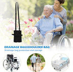 Universal Catheter Bags, Versatile Elastic Leg Catheter Holder, Urine Bags to Carry, Adjustable Shoulder Strap and Invisible Opening, Wearable and Discreet (Black)