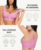 FeelinGirl Post Surgery Compression Bra for Women's Front Closure Bra with Adjustable Straps Wirefree