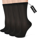 Compression Crew Socks for Women Thin Lightweight (15-20 mmHg) for Athletic Nurses Circulation Support Socks, 4 Pairs