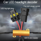 Car LED Headlight Decoders​LED Load Resistors,50W 6Ohm for 9005/9006 Bulbs Canbus Decoder Anti Flicker,Error Codes,Random Shutdown,IP67 Waterproof 4PCS (Suitable for 9005/9006 Bulbs)