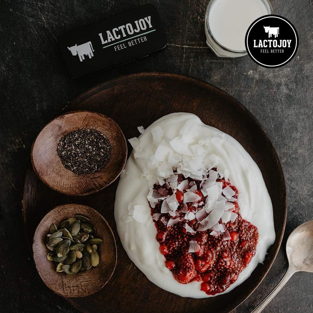 LactoJoy Lactase Pills 14,500 I 80 Pieces I Powerful Lactase Enzymes for Lactose Intolerance I Ultra Pure Lactase for Improved Digestion I No Silicon Dioxide, No Artificial Flavors, No Sucralose