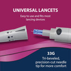 TRUEplus Single-Use Sterile Lancets Bundle, 33G, 300 Pack | Blood Lancets (Sterile, 33G, 4 cm total length) and TRUEplus Log Book, Supplies for Blood Glucose Testing at Home