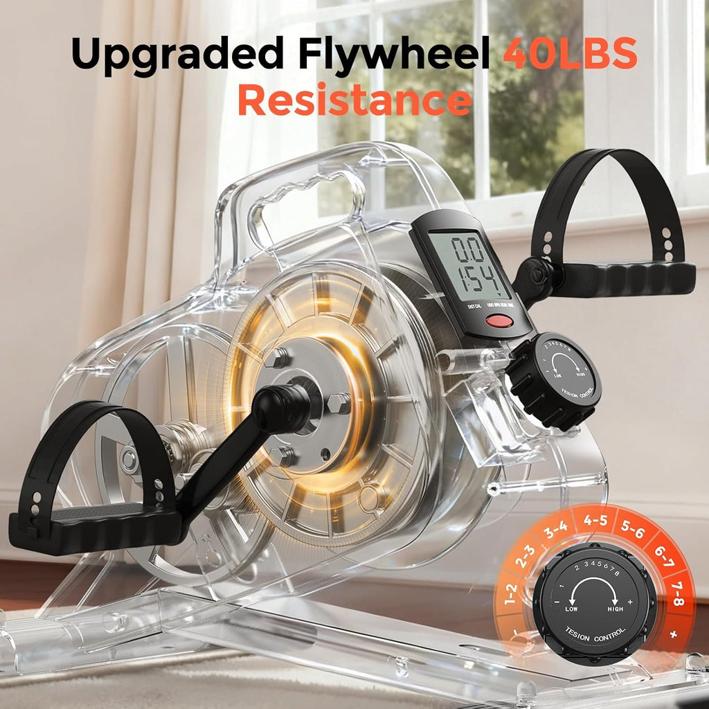 YOSUDA Under Desk Bike with 16-Level Magnetic Resistance, Mini Exercise Bike with Bluetooth App, Pedal Exerciser While Sitting for Office Workers & Seniors, Leg Machines for Home Exercise & Recovery