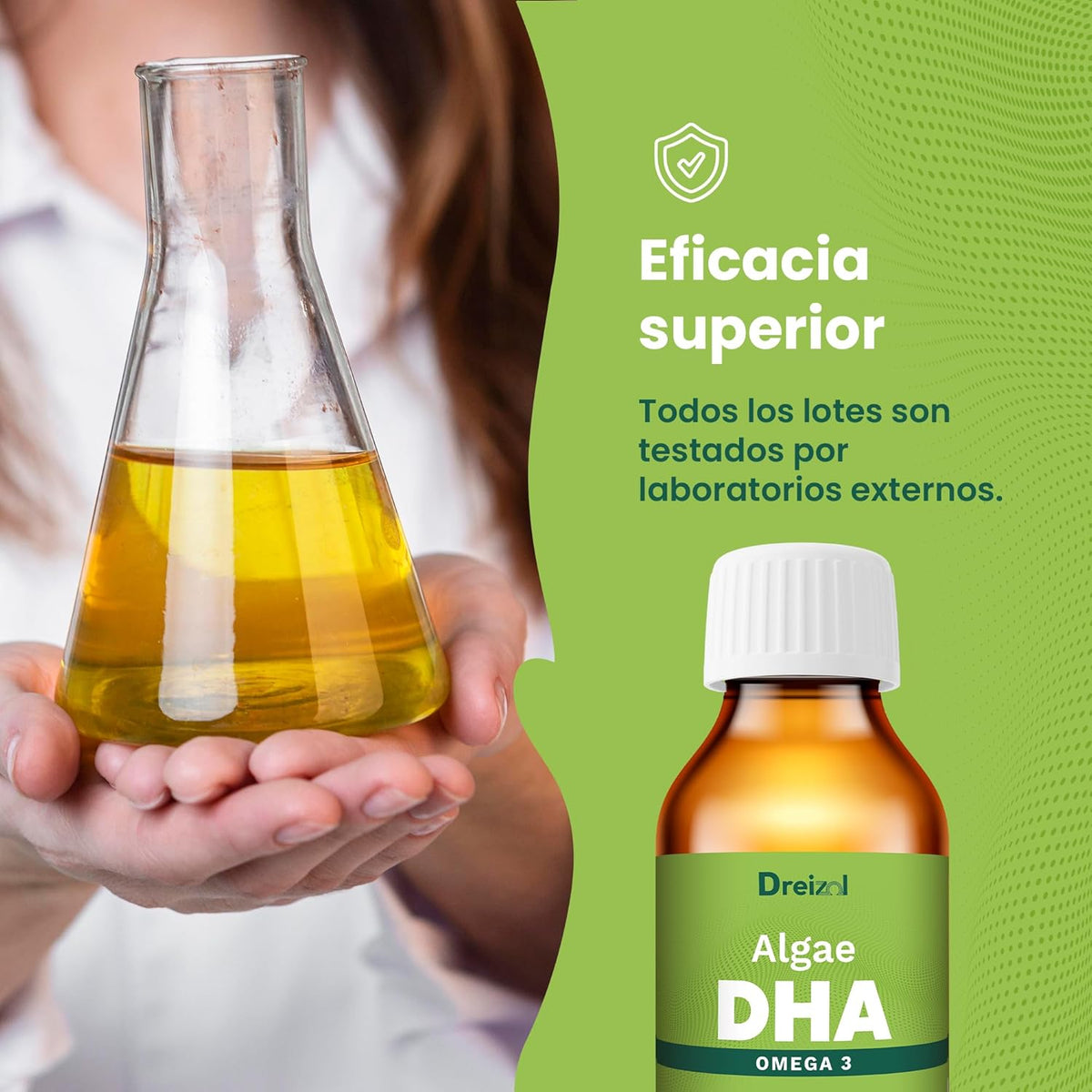 by Brudy Lab - Algae DHA - High Concentration Vegan Omega 3 Oil from Microalgae, DHA with Vitamin E - Lemon & Mint Flavor - Gluten & Dairy Free - 100ml