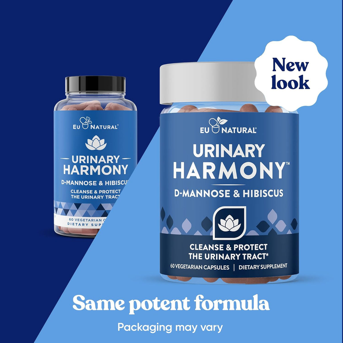 Eu Natural Urinary Harmony D-Mannose Supplement - Urinary Tract Health for Women - Fast-Acting Urinary Cleanse & Flush with Clinical-Strength D-Mannose & Hibiscus - 60 Capsules