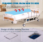 Falluk Full Electric Hospital Bed for Home Use with Lateral Tilting | Individual Locking, IV Pole for Elderly Patient Care, 550 lbs Capacity, Includes a Folding Bathtub for Full Body Washing