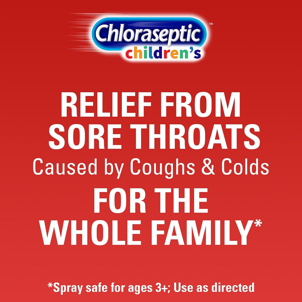 Chloraseptic Children's Sugar-Free Sore Throat Spray, Cherry-Licious, 6 Oz