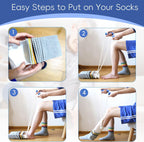 Sock Aid, Sock Aid Device for Seniors, Sock Helpers to Put on Your Socks with Foam Handles, Sock Assistant Device no Bending Easy On Easy Off, Sock Aide for Elderly, Pregnant, Diabetics?White?