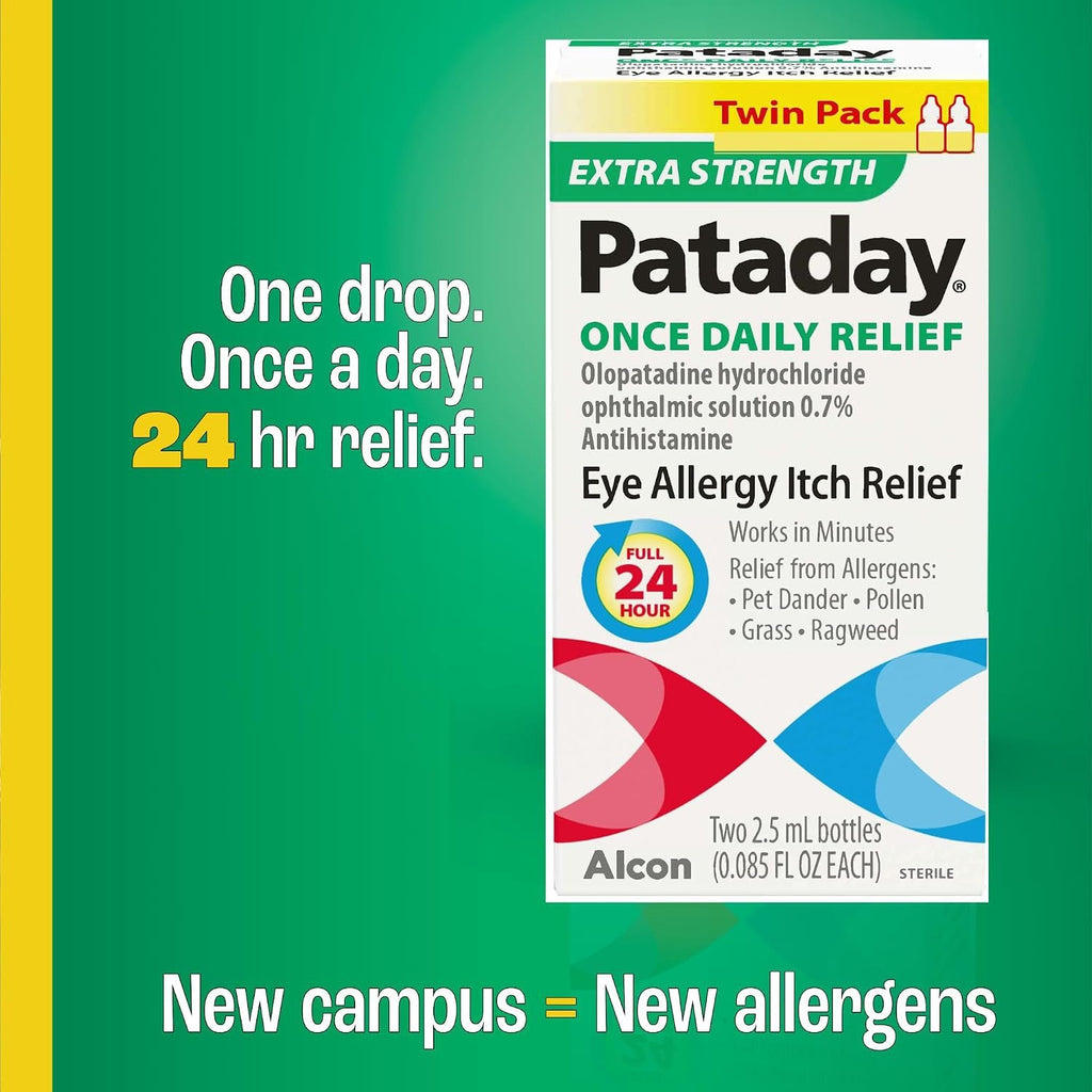 PATADAY Once Daily Extra-Strength Relief Allergy Eye Drops, 2.5 ml, 2 Pack