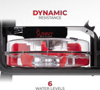 Sunny Health & Fitness Premium Water Rower w/Intensive Dynamic Real-Time Resistance, 300 LB Capacity Flip-able Rowing Machine for Home Training, Optional Free SunnyFit App Connection