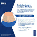 PUG Postpartum Belt, Universal size, Beige | Ergonomically designed for Indian Mothers | For C-Section and Natural Delivery | Eliminates post pregnancy pain, Muscle recovery to pre-pregnancy state