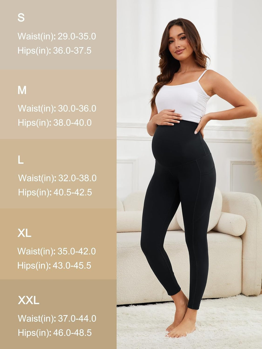 SEVEGO Tall Women's 32/34/36 Inseam Maternity Leggings Over The Belly Pregnancy Yoga Pants Workout Active Wear
