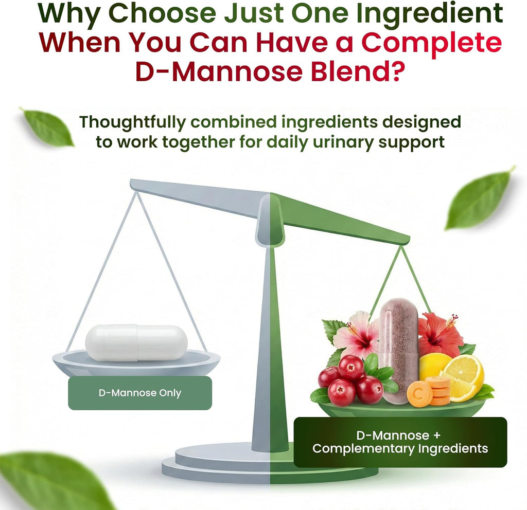 ForestLeaf D Mannose 1000mg - D-Mannose Dietary Supplements Organic 60 capsules