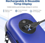 AUVON Insulin Cooler Travel Case with Rechargeable Temp Display, Insulin Pen Cooler Travel Case with 2 x 160g TSA Approved Ice Packs, Waterproof Insulated Cooler Bag for Daily Use & Trip