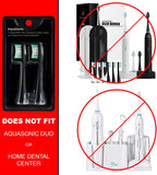 AquaSonic Genuine Standard Replacement Brush Heads | ADA Accepted | for Normal & Sensitive Teeth | Compatible with Many AquaSonic Toothbrush Handles (2 Pack Black)