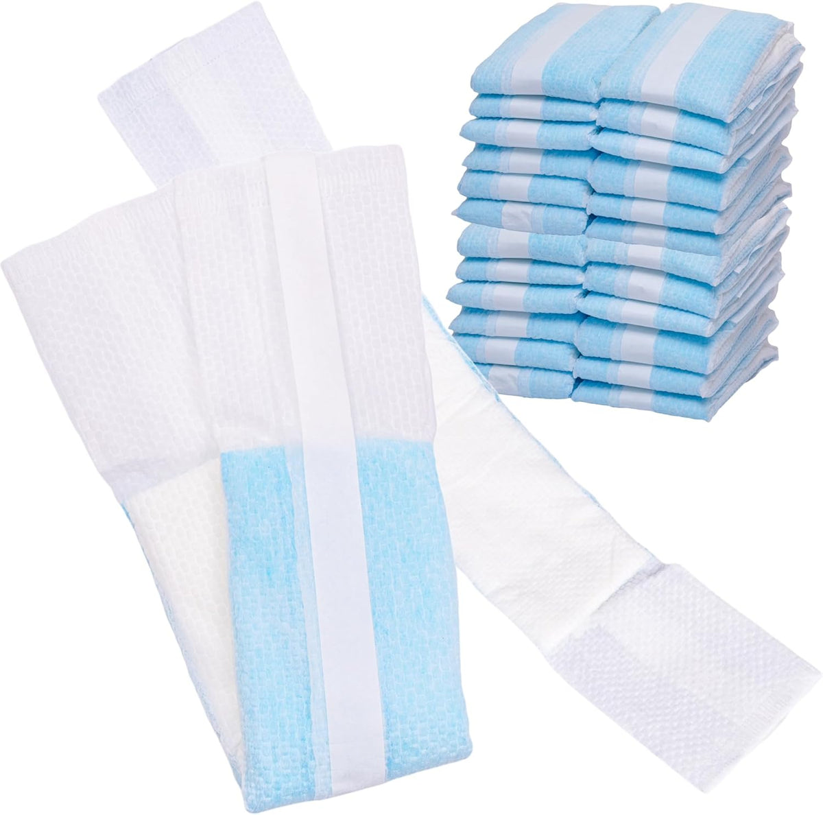 Vakly Postpartum Maternity Pads 3 x 20 in Extra Long (24 Pack) – Maximum Absorbency Heavy Flow Postpartum & Incontinence Pads with Tails, Ultra Soft Disposable Pads for New Moms