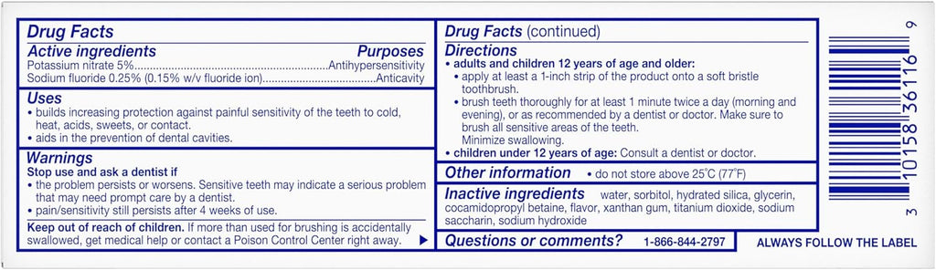 Sensodyne Cavity + Sensitivity Toothpaste, 2.7 oz | Fluoride Toothpaste for Sensitive Teeth and Cavity Protection, Optimized Fluoride Technology To Enhance Remineralization