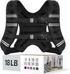 Zeerun Weighted Vest, 6lb/8lb/10lb/12lb/15lb/18lb/20lb/24lb/30lb for Men Women, Reflective Stripe Adjustable Buckle, Comfortable Durable Rucking Vest for Walking Running Strength Training