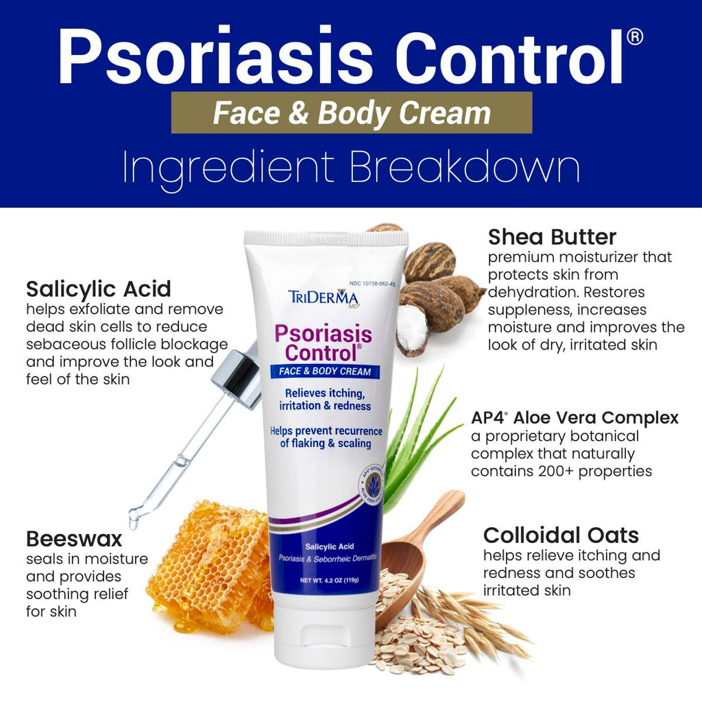 TriDerma Psoriasis Control Face and Body Cream, 4.2 Ounces