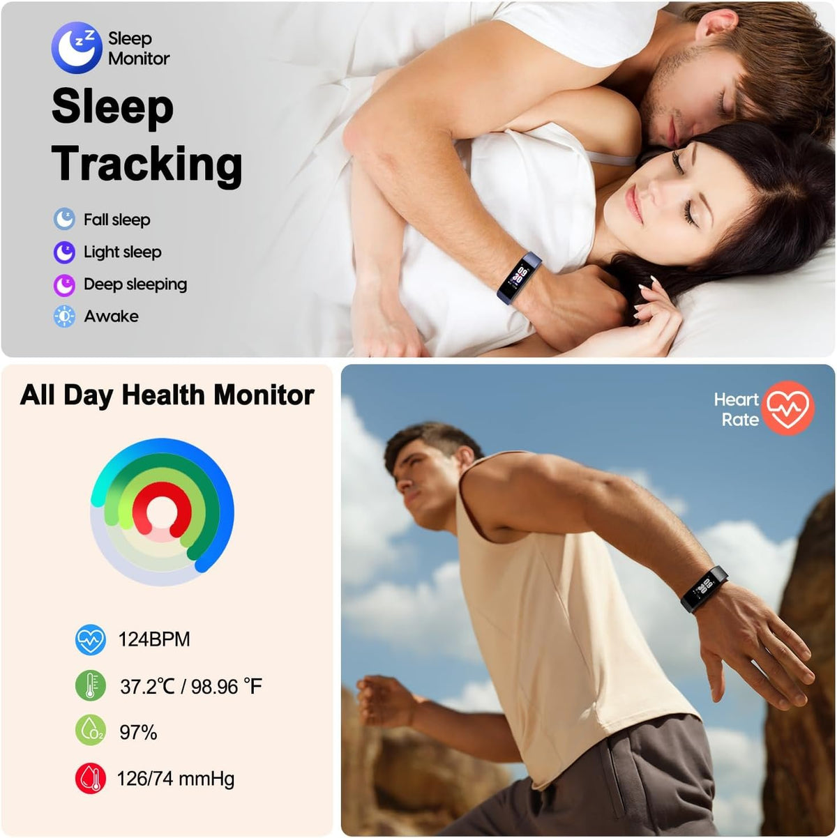 Fitness Tracker with Step/Distance/Calories Counter for Women Men