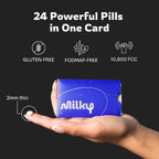Milky Lactose Intolerance Pills - 10,800 FCC - Dairy Relief for Lactose Intolerance - Lactase Enzyme Tablets - Portable Credit Card Sleeves - Bloating & Gas Relief (48 Count Astral Violet)