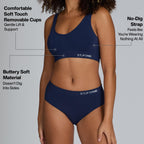 STEP ONE Smoothfit Bra. Ultra-Soft Women's Everyday Bra, Lifts & Supports and Feels Invisible on, Breathable Bamboo Moisture Wicking with Removable Cups