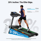 THERUN 20% Auto Incline Treadmill 12MPH with APP 3.5HP Foldable