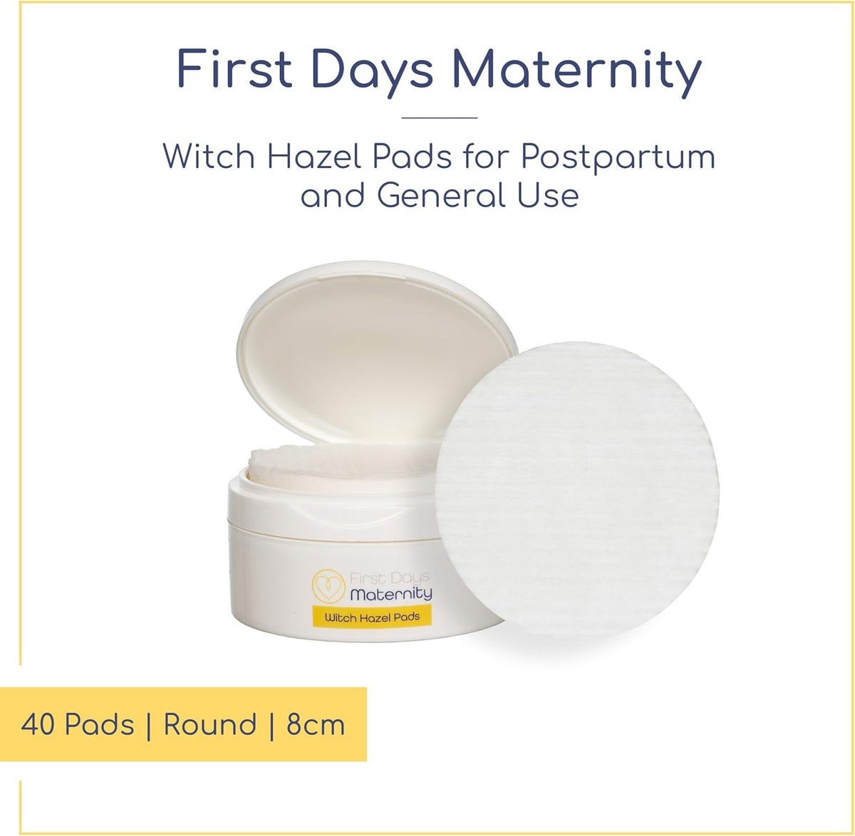 First Days Maternity - Witch Hazel Cotton Pads - Postpartum Care & Hemorrhoids | Refreshing | Soothing | Comfortable | All-Purpose Skincare Pads