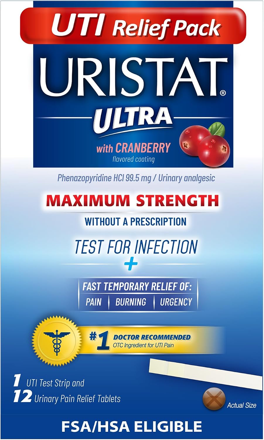 Uristat Ultra Strength Urinary Tract Infection Treatments & Test Relief Kit