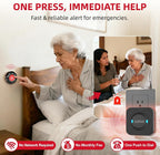 CallToU Caregiver Pager, Call Button for Elderly, Call Bell, 1+1 Black