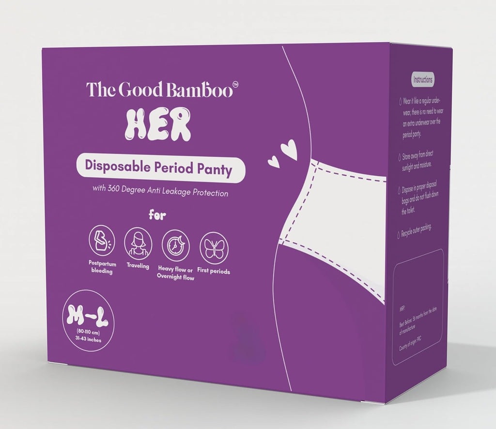 Disposable Period Panties - Medium-Large (Pack of 8) | Period Underwear Pads | Overnight| Postpartum| First Periods| Heavy Flow - Size M-L