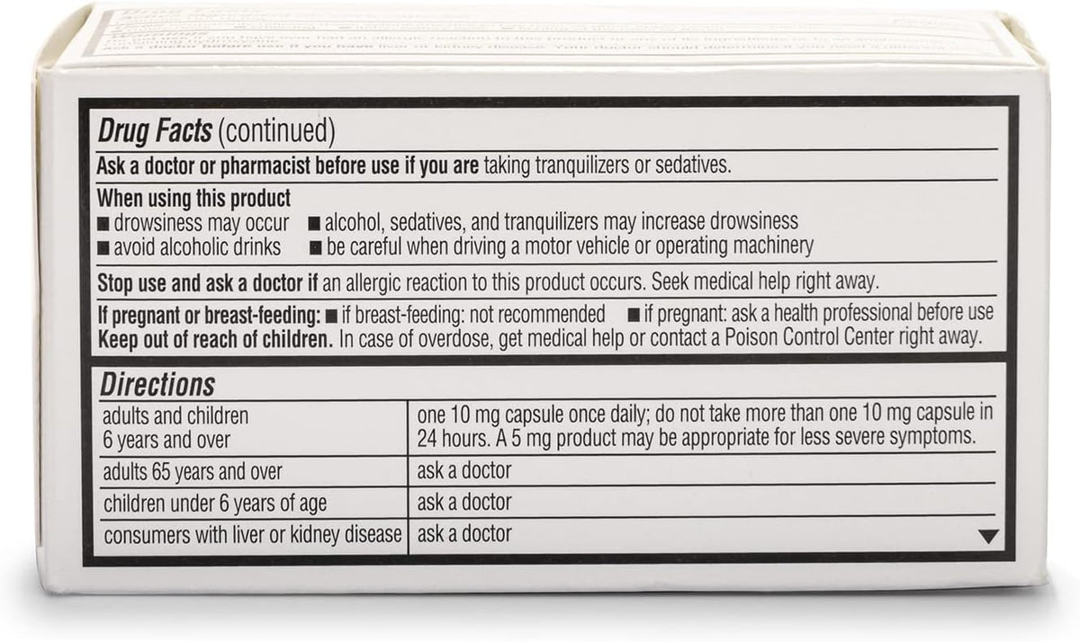 A+Health Cetirizine Hcl 10Mg Liquid Gels, 24 Hour Allergy Relief 65 Count