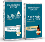 FRANKINCENSE & MYRRH Arthritis Combo: Rubbing Oil 2oz + Lotion 3oz, Premium | Combo: 2 oz oil + 3 oz lotion. Ease arthritis, joint, back & muscle pain. Menthol + 9 essential oils. Best Premium Solution.