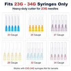 Needle Clipper for Insulin Syringe, Portable Sharps Container for Disposal Sharps, Compatible with 23-34Ga Syringe Needle, Fit Home and Travel (2, Blue)