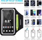 GUZACK Running Armband for iPhone 17 16 15 14 13 Pro Max, Galaxy S25 S24 S23 S22, with Card Slot & Key Pockets, Running Phone Holder, Fit Up to 6.9 Inches Phone - Size S (Smaller Arm 9-14 in)