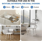 Loyoda Shower Chair for Inside Shower with Back & Arms, Ideal for Seniors | Height Adjustable Shower seat for Disabled, 350 lb Capacity, Non-Slip, Rust-Resistant Aluminum Frame