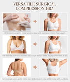 BRABIC Zip Front Closure Everyday Bra for Women Post Surgery Compression Support with Adjustable Straps Wirefree