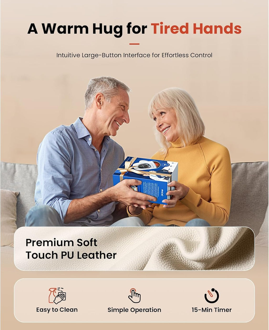 BOB AND BRAD Hand Massager with Heat and Compression, Individual Fingers