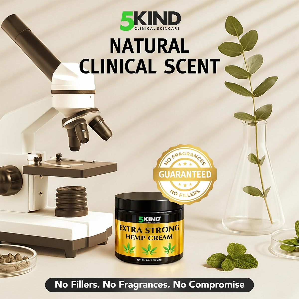 5Kind Extra Strong Hemp Cream 10.1 fl oz - Maximum Strength | Natural Topical Cream - Muscle Rub for Lower Back, Joints, Neck, Knees, Shoulders