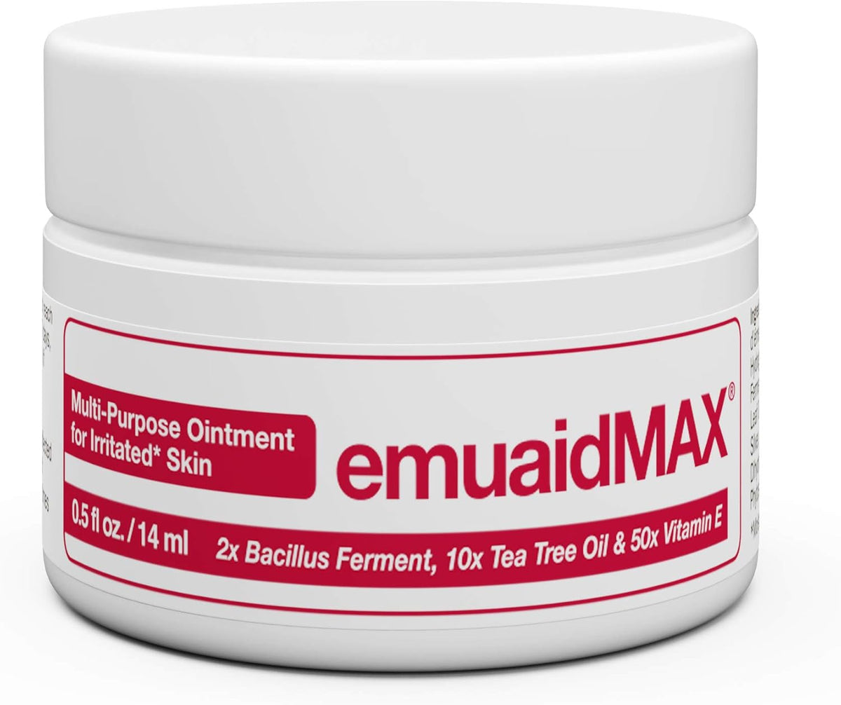 emuaid EMUAIDMAX Ointment, Maximum Strength Multi-Purpose Barrier for Dry, Itchy, Sensitive or Cracked Skin, Soothing Steroid-Free Fragrance-Free Ointment for Sensitive Areas, 2oz