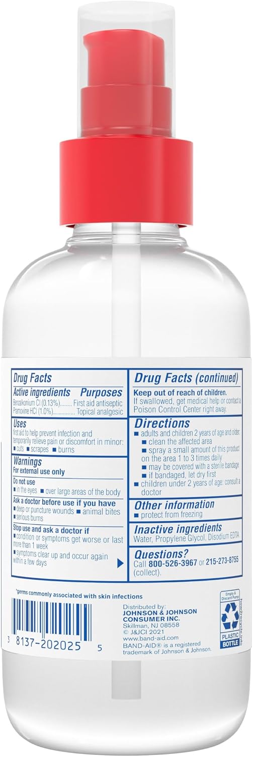 BAND-AID Brand Antiseptic Cleansing Spray, 8 Fl. Oz