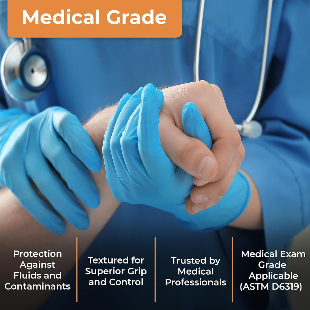 ASAP Nitrile Gloves Disposable Latex Free Exam & Medical Grade 4 Mil