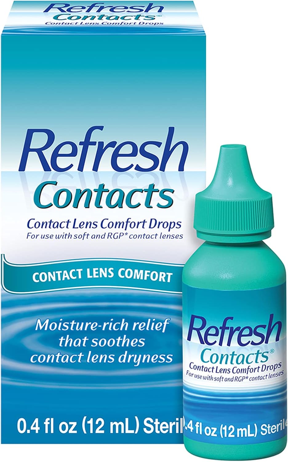 REFRESH CONTACTS Contact Lens Comfort Drops Artificial Tears Contact Lens Rewetter, 0.4 fl oz (12 mL)