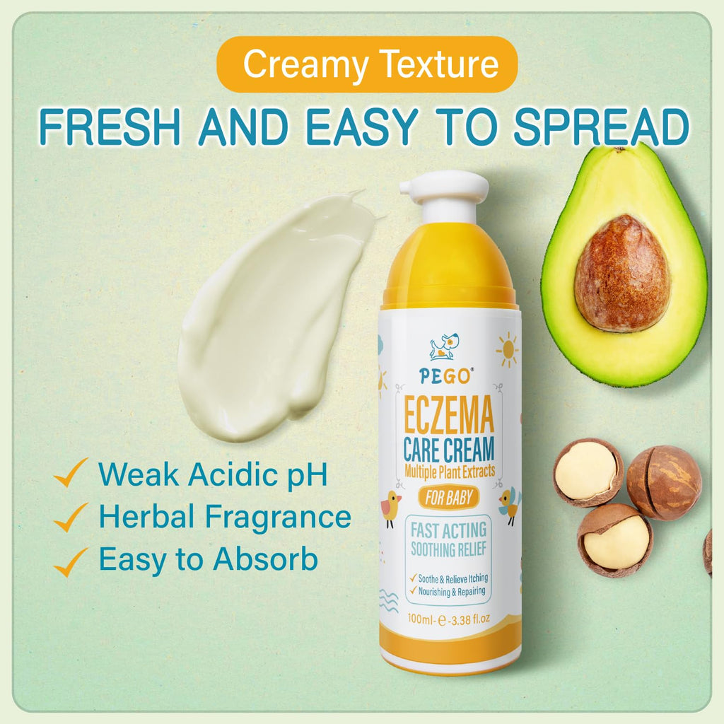Baby Eczema Cream - Kids Eczema Therapy & Relief Body Cream, Nourishing Skin Protectant Soothes & Relieves Dry, Hypoallergenic, Fragrance & Steroid-Free (100ml_1pcs)